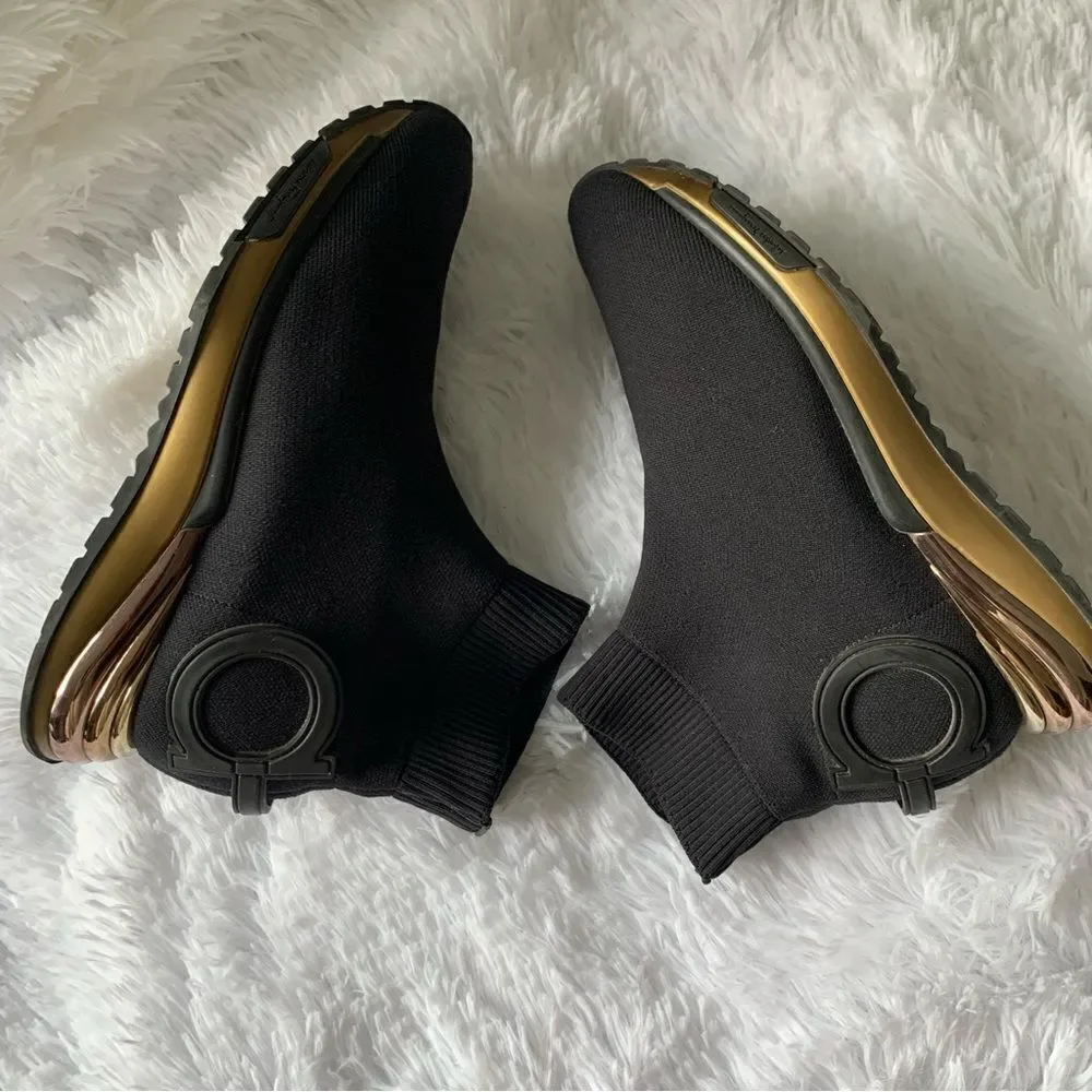 FERRAGAMO BLACK SNEAKERS